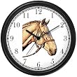 Palomino Horse in Bridle Horse Wall Clock by WatchBuddy Timepieces (Slate Blue Frame)