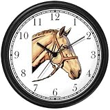 Palomino Horse in Bridle Horse Wall Clock by WatchBuddy Timepieces (Black Frame)