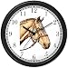 Palomino Horse in Bridle Horse Wall Clock by WatchBuddy Timepieces (Black Frame)