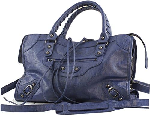 Buenocn 2014 Women's Motorcycle Hobo Handbag Faux Leather Tote Bags Satchel Purse Shy244 (blue)
