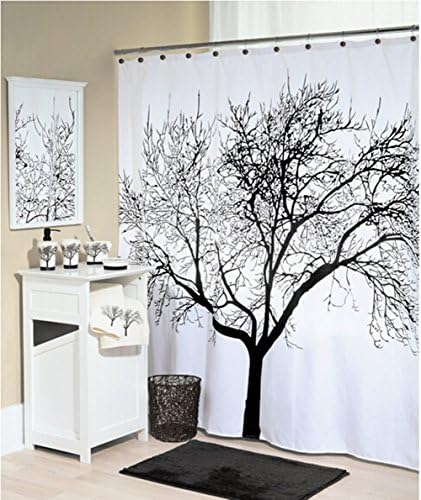70" X 72" Polyester Fabric Mocha Tree Shower Curtain