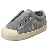 Ralph Lauren Layette Vintage Slip-On Sneaker (Infant/Toddler),Grey Suede,0 M US Infant