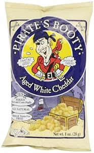 Pirate's Booty, Aged White Cheddar, 1-Ounce Bags (Pack of 24)