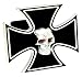 TM Performance 61061 Black Iron Cross with Chromed Skull 2