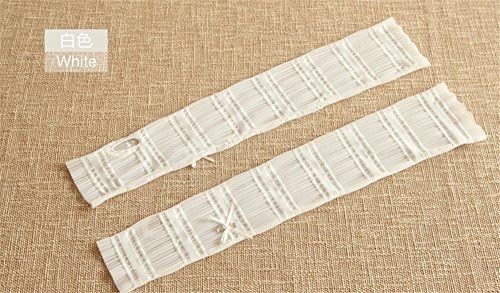Inf-way Women Sex Beauty Rose Lace Long Arm Wedding Dressing Sleeves in Summer for Sun UV Protective Sun Block Driving Fingerless Golf Glove (White)