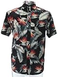 HUF Men's Birds Of Paradise Buttondown Shirt Medium Black