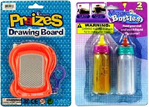 Pack of 2 Tonixretail baby doll with Magic Baby Bottles &amp; one fun Mini Magic Drawing Board