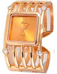Rose Gold Bangle Watch Geneva Crystal Bezel Womens