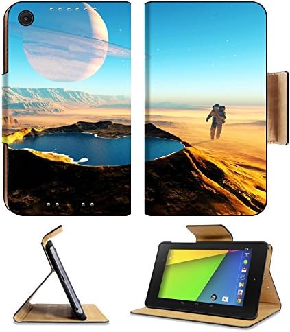 Asus Google Nexus 7 2nd Generation FHD 2013 Tablet Flip Case Astonavt around the crater with water IMAGE 20123354 by MSD Customized Premium Deluxe Pu Leather generation Accessories HD Wifi Luxury Prot