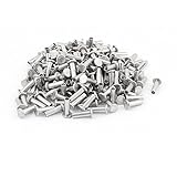 uxcell カシメピン　フラットヘッド　M5 x 16mm　ストレート　アルミニウム　200個