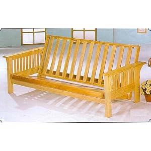 Natural Finish Deluxe Mission Style Futon w Pad