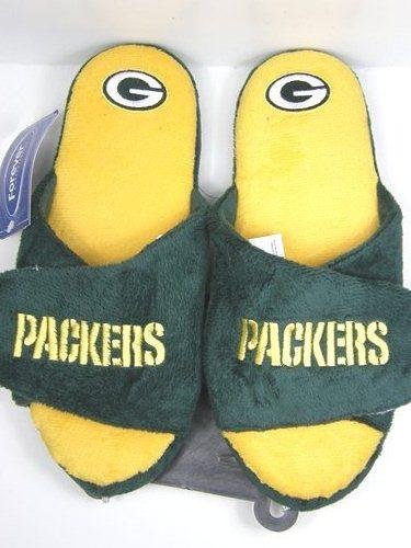 Forever Collectibles Green Bay Packers official NFL 2011 size large Open Toe Two Tone Hard Sole Slippers