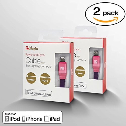 [2 PACK] Heavy Duty MFi Certified Apple Lightning Cable For Fast Charging and Data Syncing - (Rose Gold)