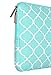 MOSISO Canvas Geometric Pattern Sleeve Bag Compatible with 15-15.6 inch Laptop with Small Case, Pure Blue Quatrefoil