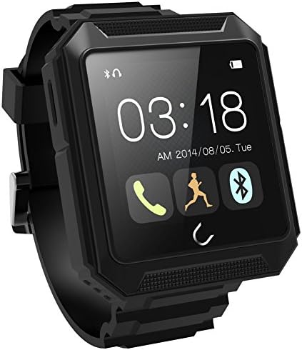 U Watch Uterra Ip68 Waterproof Shockproof Dustproof Bluetooth 4.0 Smartwatch Smart Watch IPS Screen for Iphone Ios Iphone 6 ,Iphone 6 Plus,iphone 5s/5c/5/4s and Samsung Galaxy Note 4/3,s5/s4,sony Xperia Z3/z2,htc ONE M8 Android Smartphones (black)
