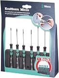 Wera 05118152001 Elektronikschraubendrehersatz 6-teilig Kraftform Micro 2035/6 B inklusive Kunststoffrack, 4x Schlitz und 2x PH Kreuzschlitz