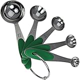 Measuring Spoons - Metal Set with Engraved Standard and Metric Measurements - FREE Baking eBook