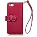 iPhone 6S Case, Terrapin [Floral Interior] Premium PU Leather Wallet Case with Card Slots, Cash Compartment and Detachable Wrist Strap for iPhone 6 / 6S (Red with Lily Floral Textile Interior)