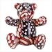 American Flag Patchwork Teddy Bear Bank - Style 33824
