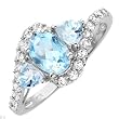 Ring With 1.80ctw Genuine Topazes in White Gold - Certificate Available.