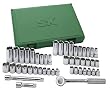 SK 94547 47 Piece 3/8-Inch Drive 6 Point Standard and Deep Socket Set with 20 Piece 1/4-Inch to 7/8-Inch and 24 Piece 6-Millimeter to 19-Millimeter Assortments