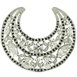 Crescent Moon Flower Pin Brooch