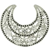 Crescent Moon Flower Pin Brooch