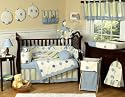 JoJo Designs 9-Piece Baby Crib Bedding Set - Blue and Yellow Modern Polka Dots