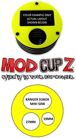 [2241] YELLOW MOD CUP HOLDER exclusively for KANGER SUBOX MINI 50W by MODcupZ [ vape stand insert wrap vehicle silicone auto skin case car ]