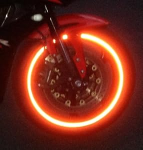 customTAYLOR Patented High Intensity Grade RED Reflective Rim/Wheel Tapes - #1 SAFETY USA TRON Super Decals Stickers Motorcycles Bicycles Cars Trucks Scooters Vans ATVs Fixie Strips Stripes Mopeds Bikes Cycling