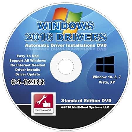 2016 Automatic Driver Installation DVD For Windows 10, 8 - 8.1, 7, Vista and XP - Install Any Missing Driver - Supports Dell, Gateway, Toshiba, Gateway, Acer, Lenovo, Asus, IBM, Compaq, eMachines