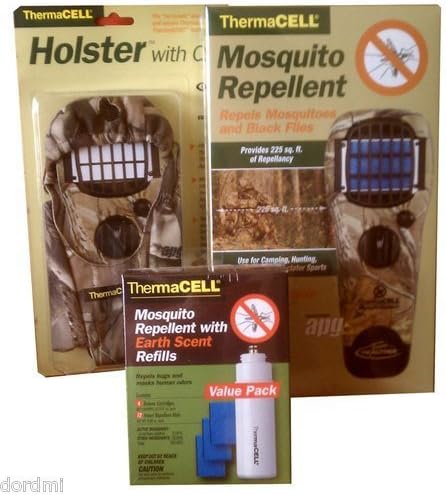 Thermacell Mosquito Repellent Kit: Camo Appliance APG+Realtree Holster+Earht Scent Refill Value Pack by Schawbell Corporation