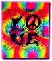 Tie Dye Tapestry ~ Love ~ Approx 40 X 45 Inches