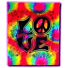 Tie Dye Tapestry ~ Love ~ Approx 40 X 45 Inches