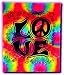 Tie Dye Tapestry ~ Love ~ Approx 40 X 45 Inches