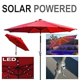 51EFYYQ0vgL. SL160  Outdoor Tilt Crank Red Patio Umbrella Solar Panel Powered LED Light