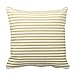 Decors Gold Foil White Stripes Pattern Throw Pillow Case Cushion Cover Home Sofa Decorative 18 X 18 Pillows