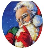 Toilet Tattoos TT-X613-R Secret Santa Decorative Applique For Toilet Lid, Round