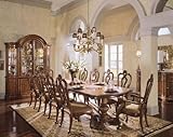 The Villa Cortina Double Pedestal Dining Room Set w/ Carved Back Chairs