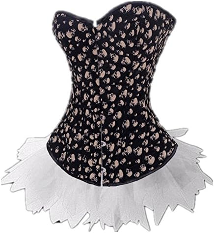 Erlion Amazing Skulls Women's Outerwear Waist Trainning Corset With Skirt