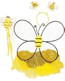 Girls Bumble Bee 4 Piece Tutu Set (Black & Yellow, One Size)