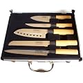Pradel Excellence - KN2009 - Valise de 5 Couteaux de Cuisine - Manche Bambou