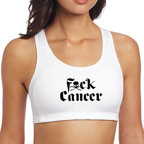 Women's Particular Fuck Cancer Skull Yoga Bra