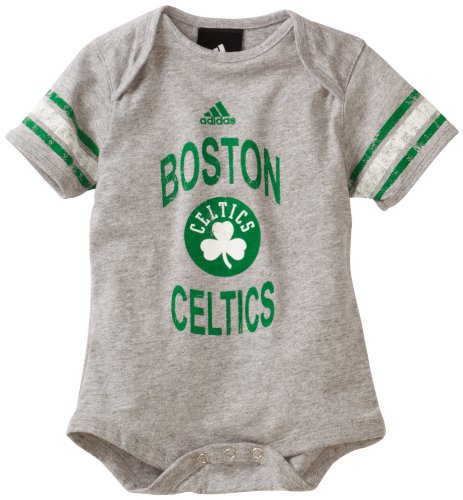 NBA Infant Boston Celtics Short Sleeve Foldover Neck Creeper - R228Szce (Heather Grey, 18 Months)