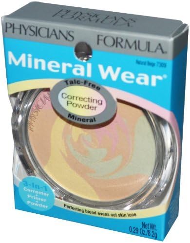 Physicians Formula Mineral Wear Talc-Free Mineral Correcting Powder, Natural Beige 7309 (Pack of 2)