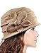 Dahlia Women's Daisy Flower Wool Cloche Bucket Hat