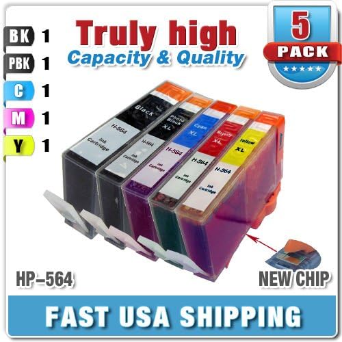 5 Packs Compatible Hp 564xl Ink Cartridges Replacement for New Generation Photosmart C309 C310 C311 C410 C510
