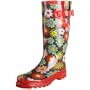 Western Chief Women's Flower Garden Rain Boot,Chocolate red,10 M US