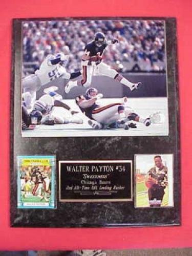 Bears Walter Payton 2 Card Collector Plaque