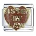 Jewelry : Sister In Law Heart Italian Charms Bracelet Link